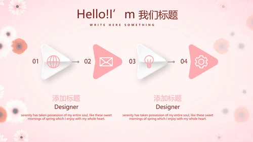 粉色精美好看的小花关爱女性生理健康动态PPT