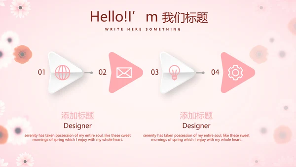 粉色精美好看的小花关爱女性生理健康动态PPT