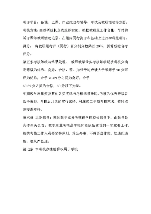 家长学校教师工作考核细则(共4页)