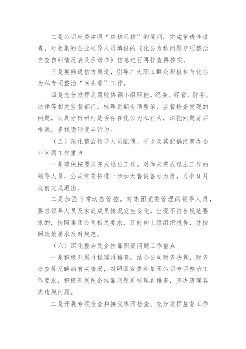 【国资国企】关于集团公司“靠企吃企”问题专项整治工作方案及总结.docx