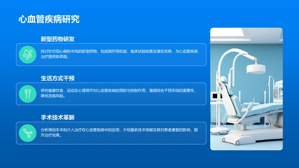 蓝色插图风医学研究进展汇报PPT模板