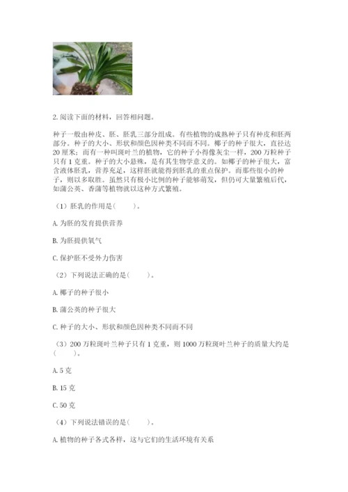 教科版四年级下册科学第一单元《植物的生长变化》测试卷精品【名师推荐】.docx