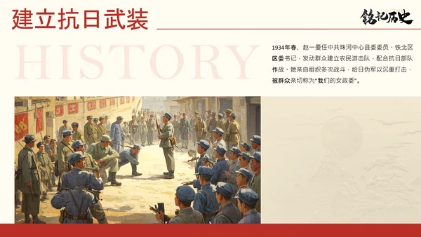 红黑配色简约风人物介绍赵一曼