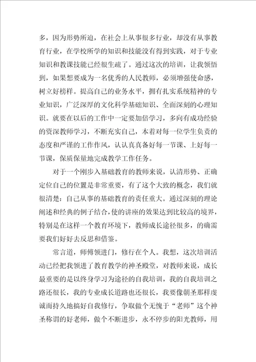 XX教师岗前培训心得