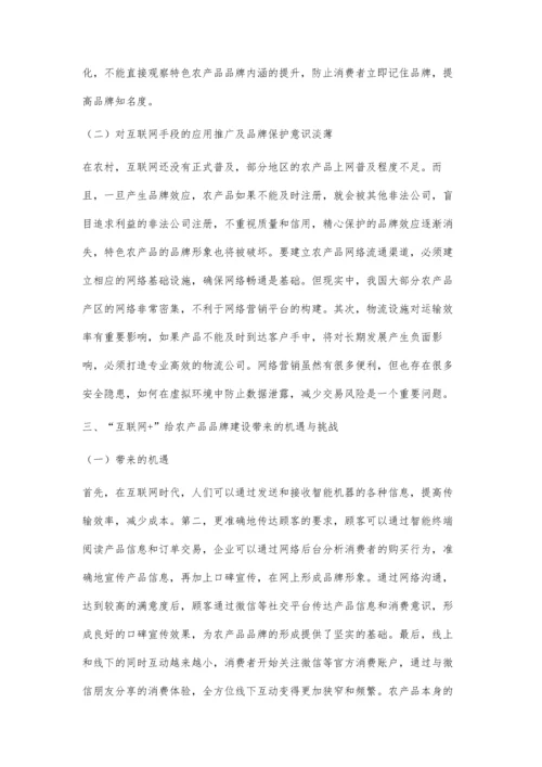 互联网+背景下农产品品牌管理的策略探析.docx