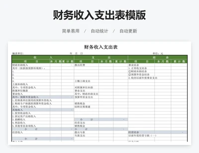 财务收入支出表模版
