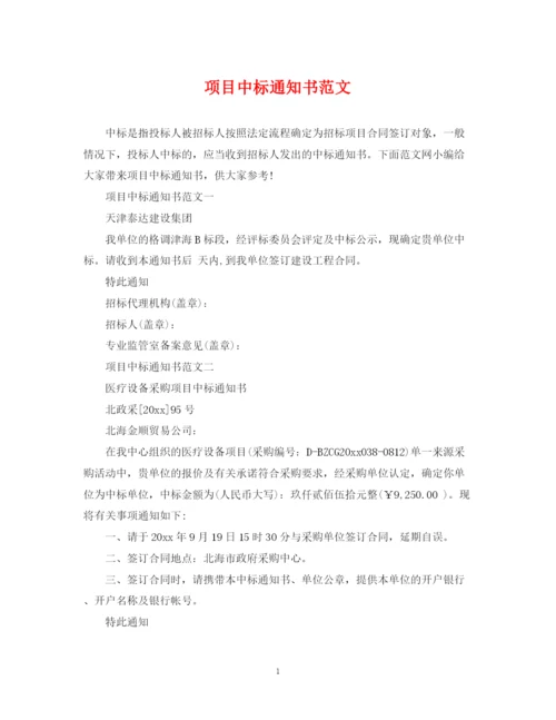 2023年项目中标通知书范文.docx