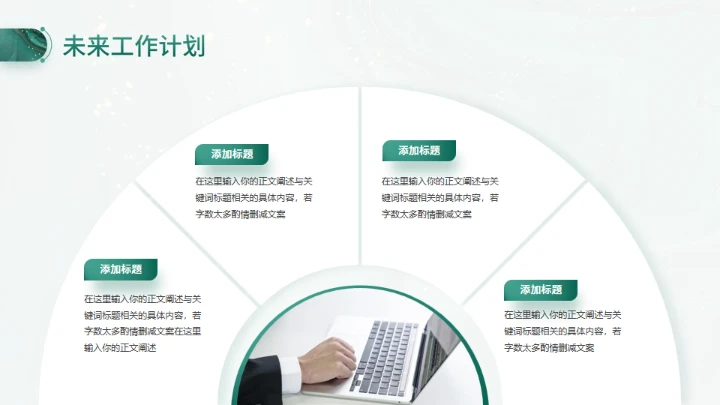 绿色商务风工作总结工作汇报通用PPT模板