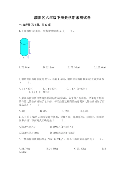 潮阳区六年级下册数学期末测试卷精编答案.docx