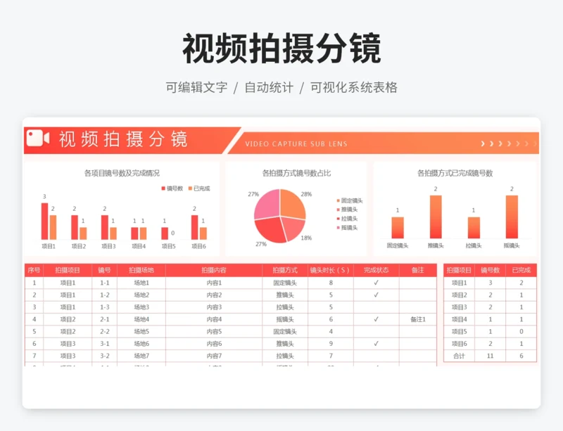 视频拍摄分镜