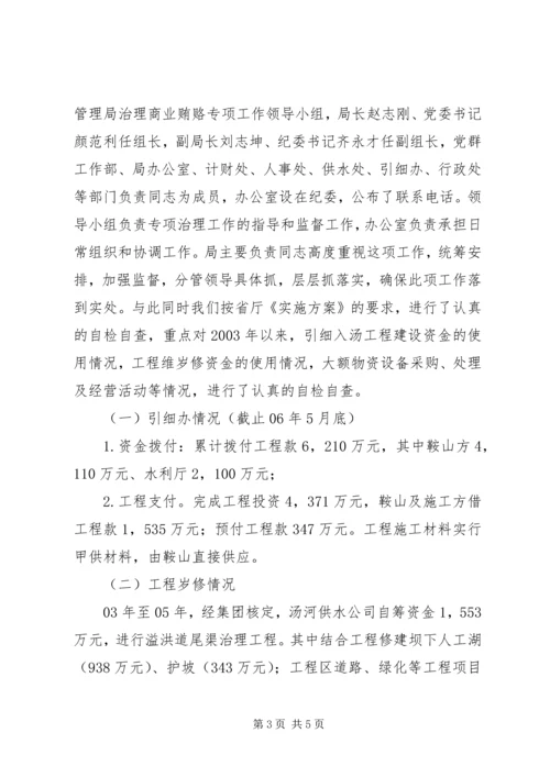 落实省水利厅治理商业贿赂实施方案工作情况汇报 (4).docx