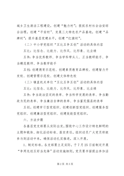 学习镇党委“争两先创五好当先锋”活动的实施.docx