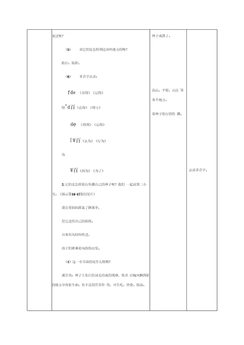 二年级上册语文教案1.3植物妈妈有办法人教新课标