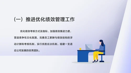 白色微立体年度述职报告PPT模板