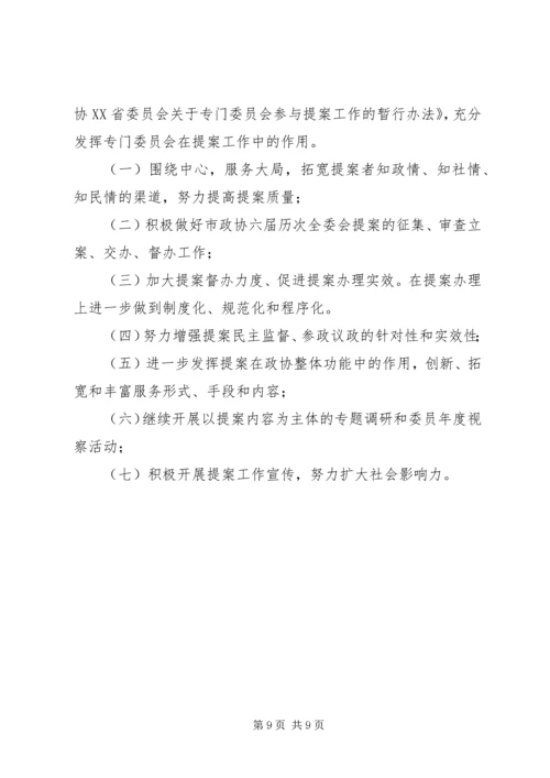 政协提案委十一五工作总结及十二五工作计划.docx