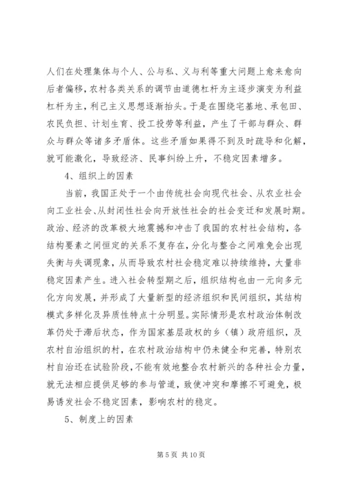 乡镇维护农村稳定调研报告.docx