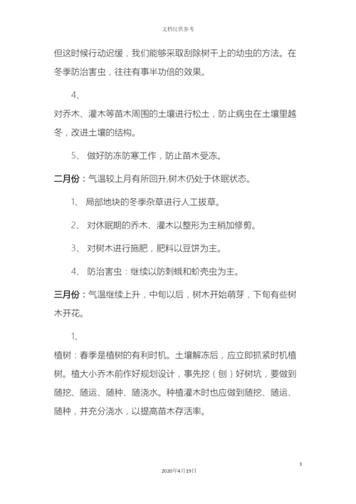 厂区及生活区每月绿化养护方案.docx