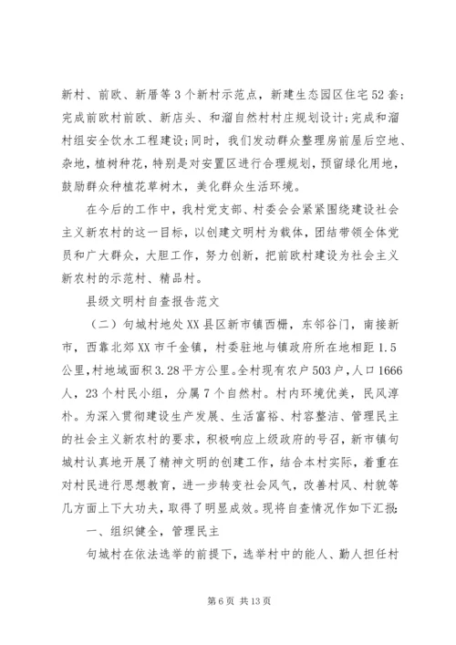 县级文明村自查报告范文.docx