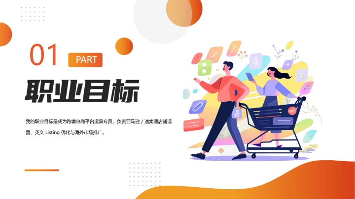 橙色英语专业大学生职业生涯规划求职综合展示PPT