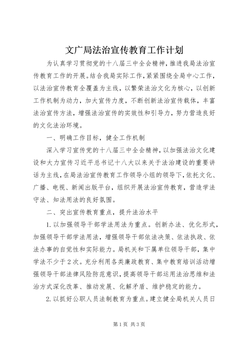 文广局法治宣传教育工作计划.docx