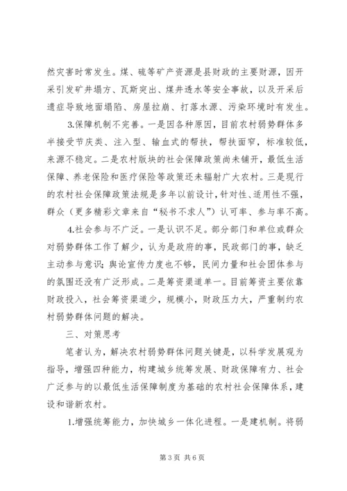 农村弱势群体现状调查与对策思考.docx