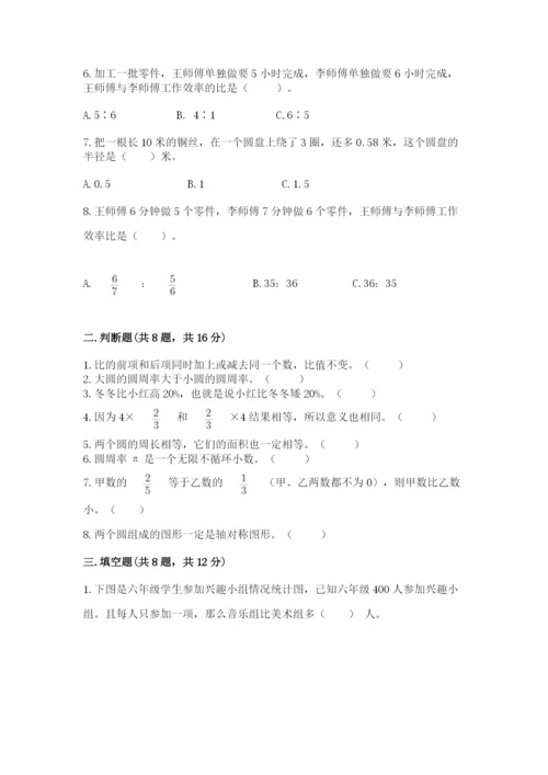 人教版六年级上册数学期末测试卷含答案【综合题】.docx