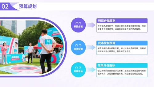 紫色营销活动执行指南PPT模板