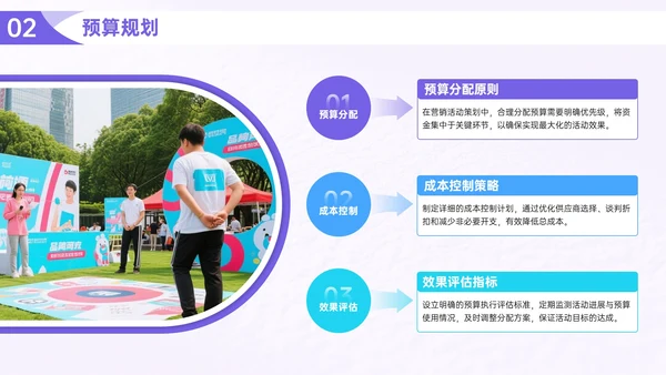 紫色营销活动执行指南PPT模板