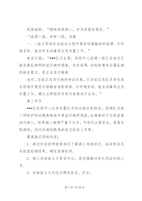 XX年疾病预防控制中心霍乱疫情应急处置演练方案 (2).docx