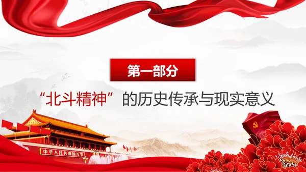 大力弘扬新时代北斗精神党课培训PPT模板