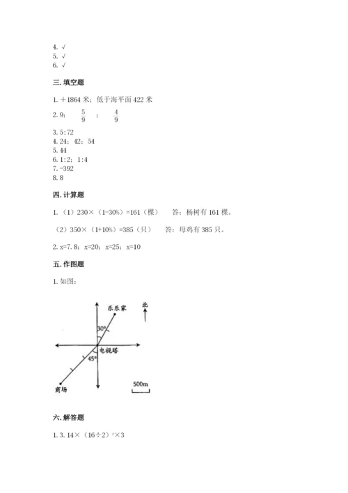 重庆市巫山县六年级下册数学期末测试卷推荐.docx