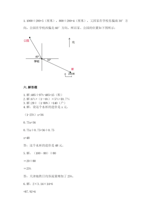 2022人教版六年级上册数学期末测试卷【考点梳理】.docx