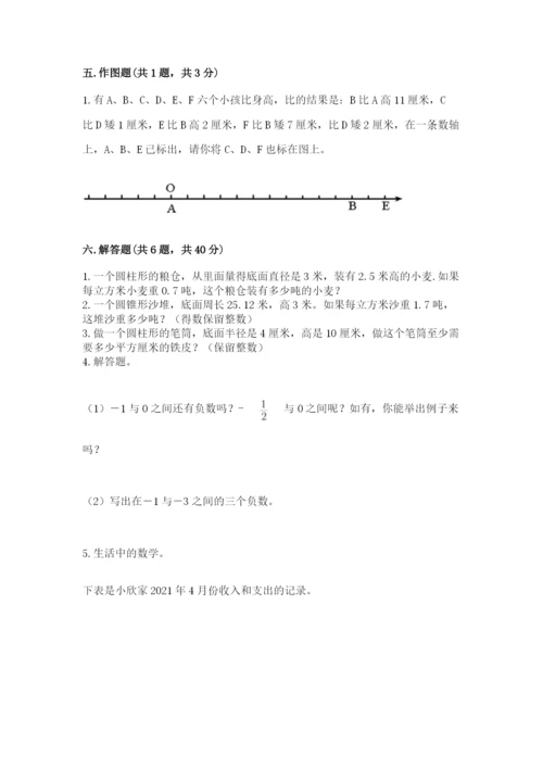宜良县六年级下册数学期末测试卷（b卷）.docx