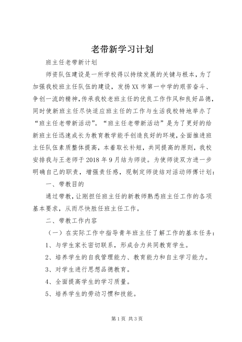 老带新学习计划 (2).docx