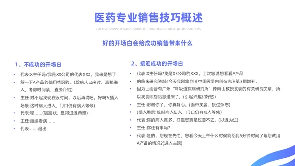 蓝色简约风医药代表销售经验分享培训课件