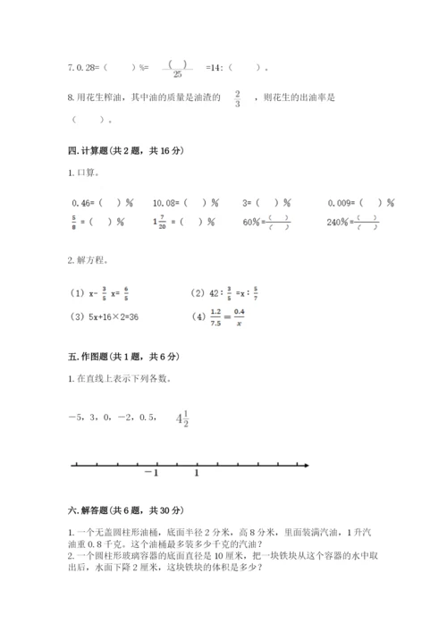阿克塞哈萨克族自治县六年级下册数学期末测试卷最新.docx