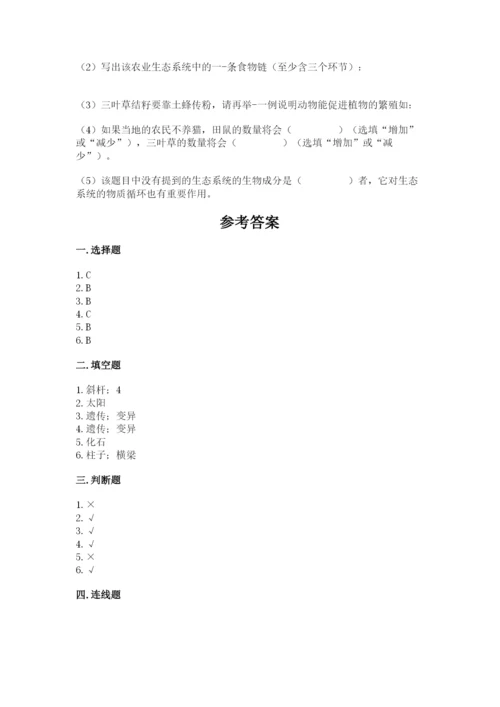 教科版六年级下册科学期末测试卷【b卷】.docx
