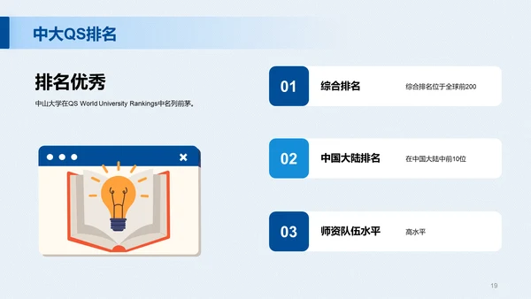 蓝色现代国际名校中山大学介绍PPT模板