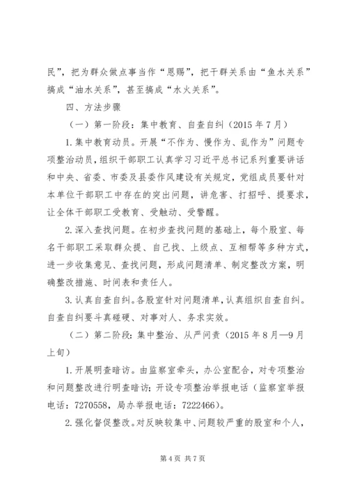 财政局三严三实专题教育整治方案.docx