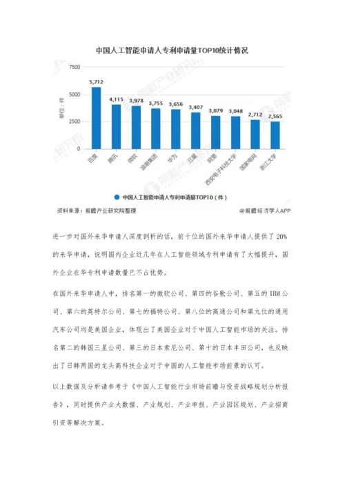 中国人工智能行业技术现状分析-专利申请量快速发展、创新主体专利申请踊跃.docx