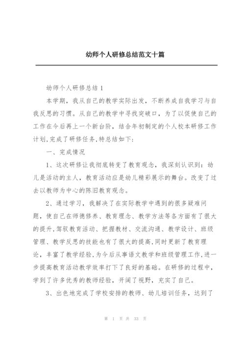幼师个人研修总结范文十篇.docx
