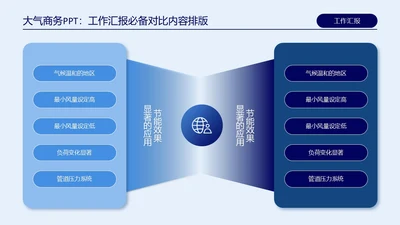 蓝色高端商务对比关系页