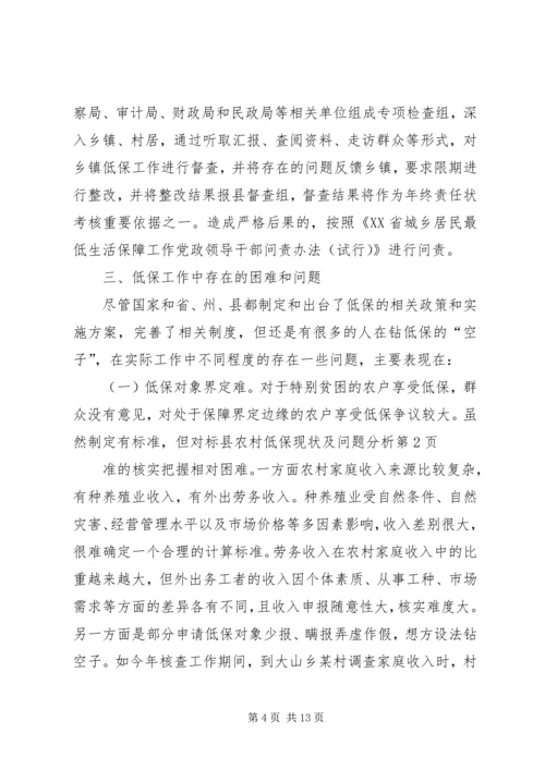 县农村低保现状及问题分析.docx