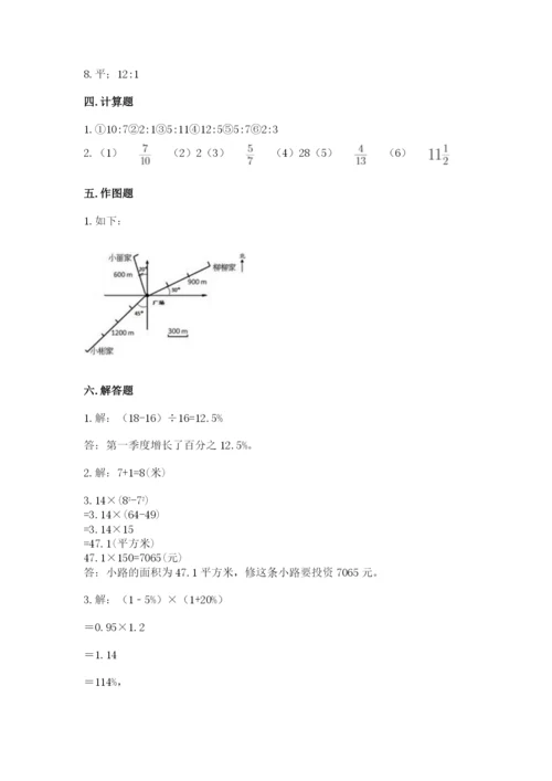 六年级数学上册期末考试卷带答案（精练）.docx