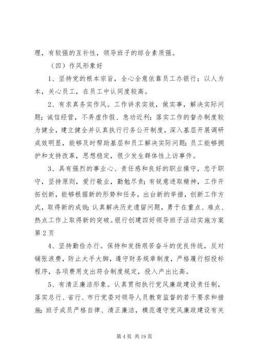 银行创建四好领导班子活动实施方案 (5).docx