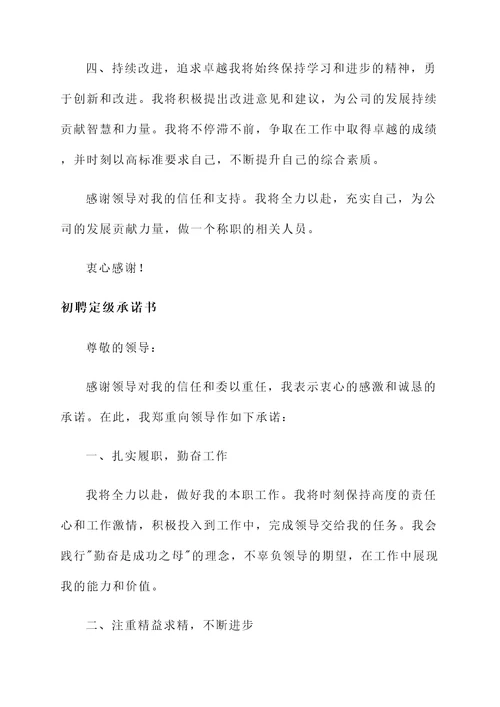 初聘定级承诺书