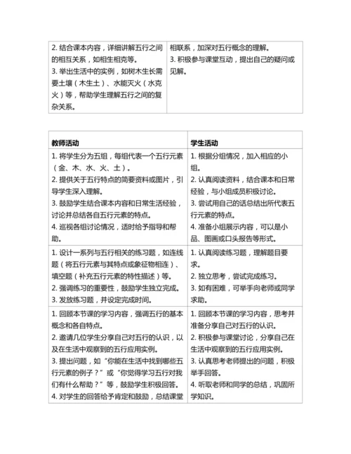 2金木水火土 教案