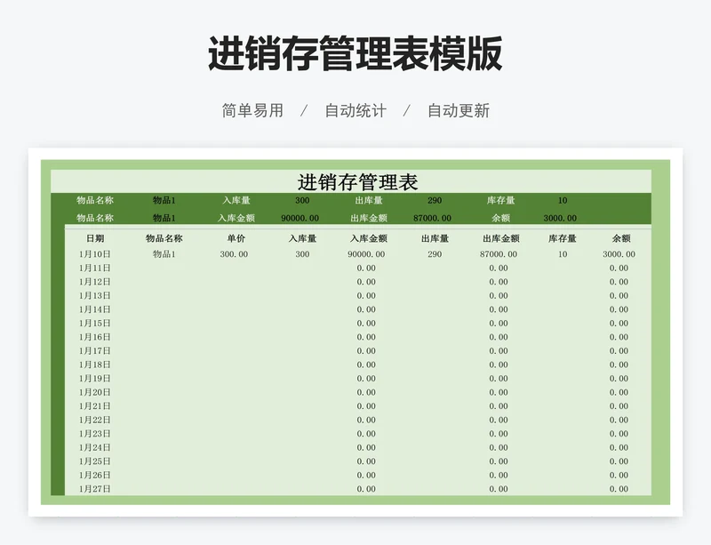 进销存管理表模版