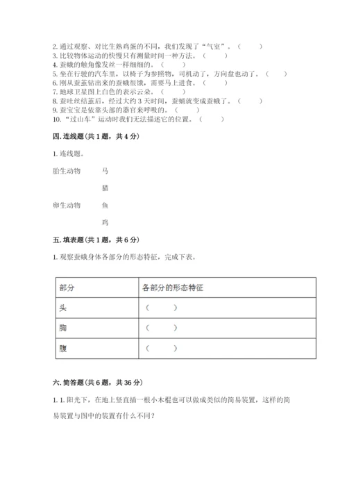 教科版小学科学三年级下册期末测试卷含完整答案（各地真题）.docx