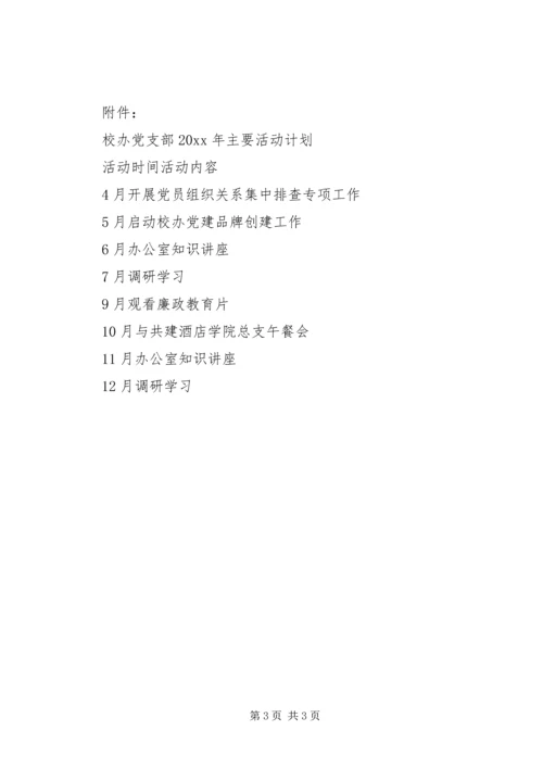 校长办公室的党支部工作计划.docx